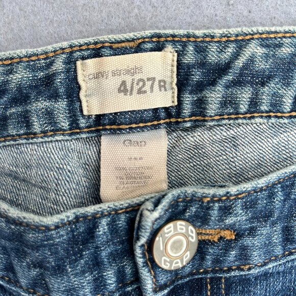 GAP Curvy Straight Jeans Size 4/27R Medium Wash Cotton - Picture 5 of 6